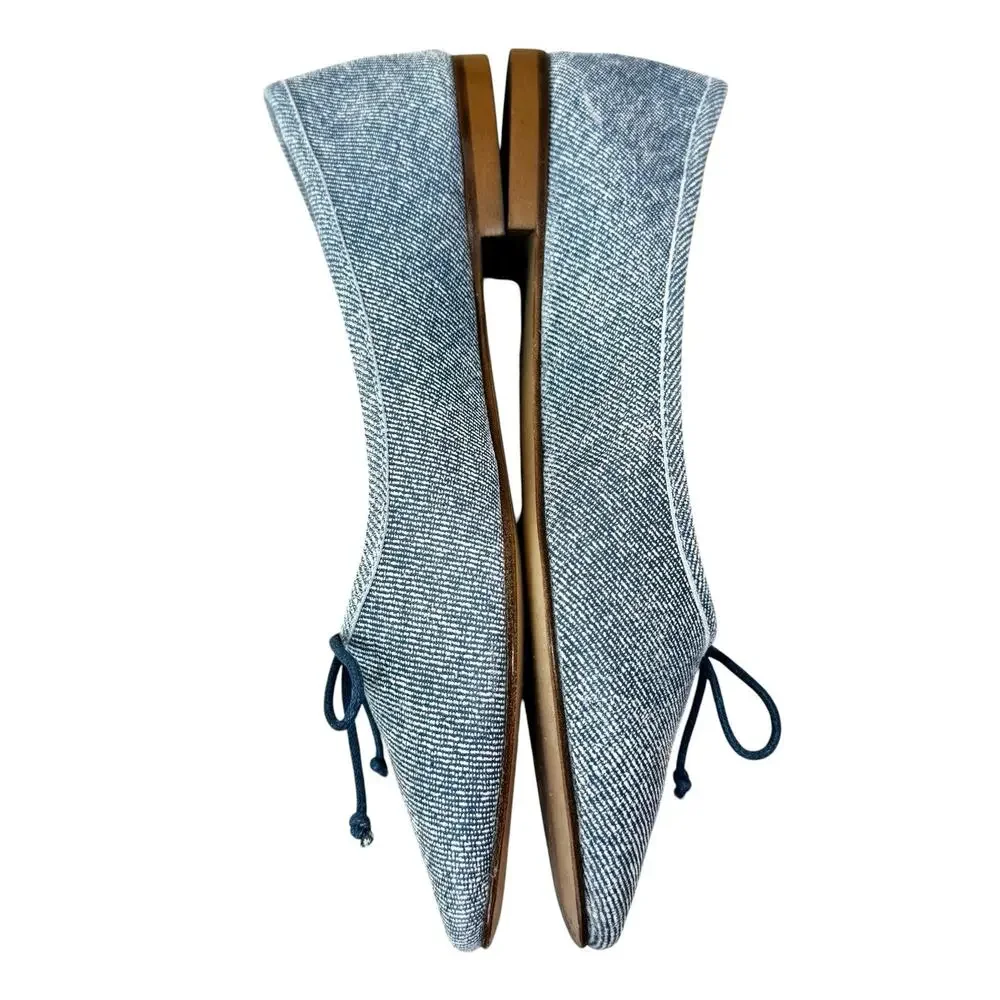 A.SOLIANI Como - Jeans Almond Toe Ballerina Flats